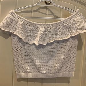 Crocheted off the shoulder crop top